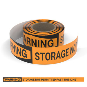 Warning: Storage Not Permitted Past This Line - Smart Stripe Inline Printed Floor Tape