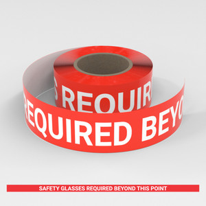 Safety Glasses Required Beyond This Point - Smart Stripe Inline Printed Floor Tape