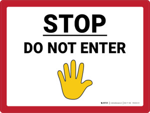 Stop Do Not Enter with Emoji Landscape - Wall Sign