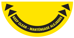 Door Swing Bilingual Spanish Floor Sign - Full Swing - with Graphic Arrows