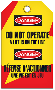 Lockout English/French Life Line Tags