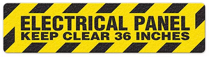 Electrical Panel Keep Clear 36 Inches (6"x24") Anti-Slip Floor Tape - 5 Pack