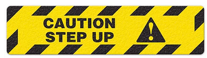 Caution Step Up (6"x24") Anti-Slip Floor Tape - 5 Pack