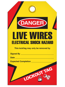 Lockout Elec Shock Tags