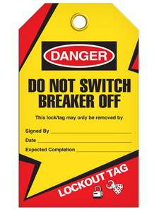 Lockout Breaker Off Tags