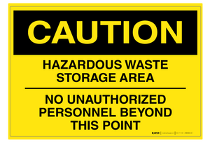 Hazardous Waste Storage Area - Wall Sign